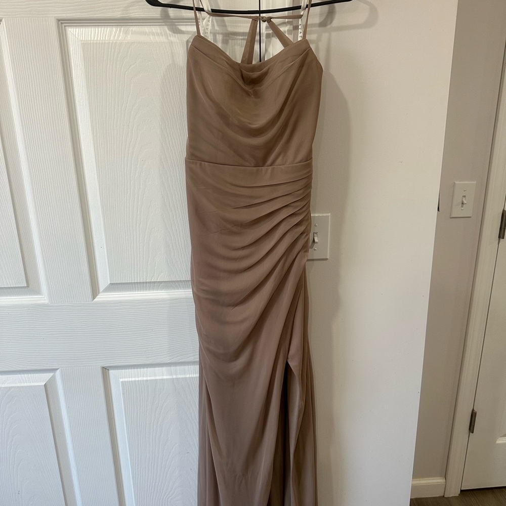 Elegant Tan Evening Gown